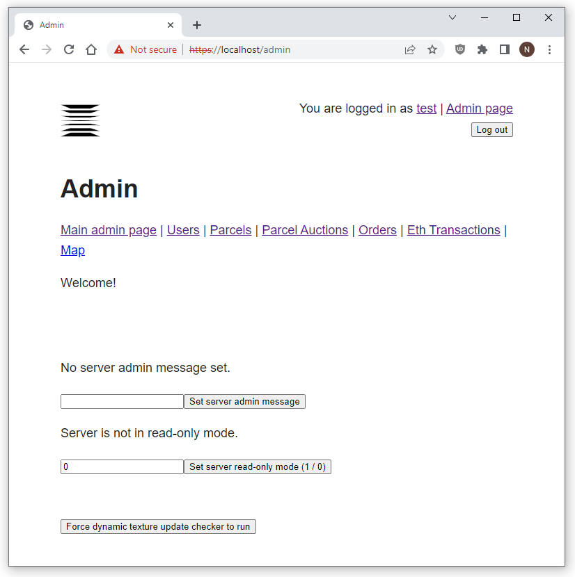 Substrata admin web interface