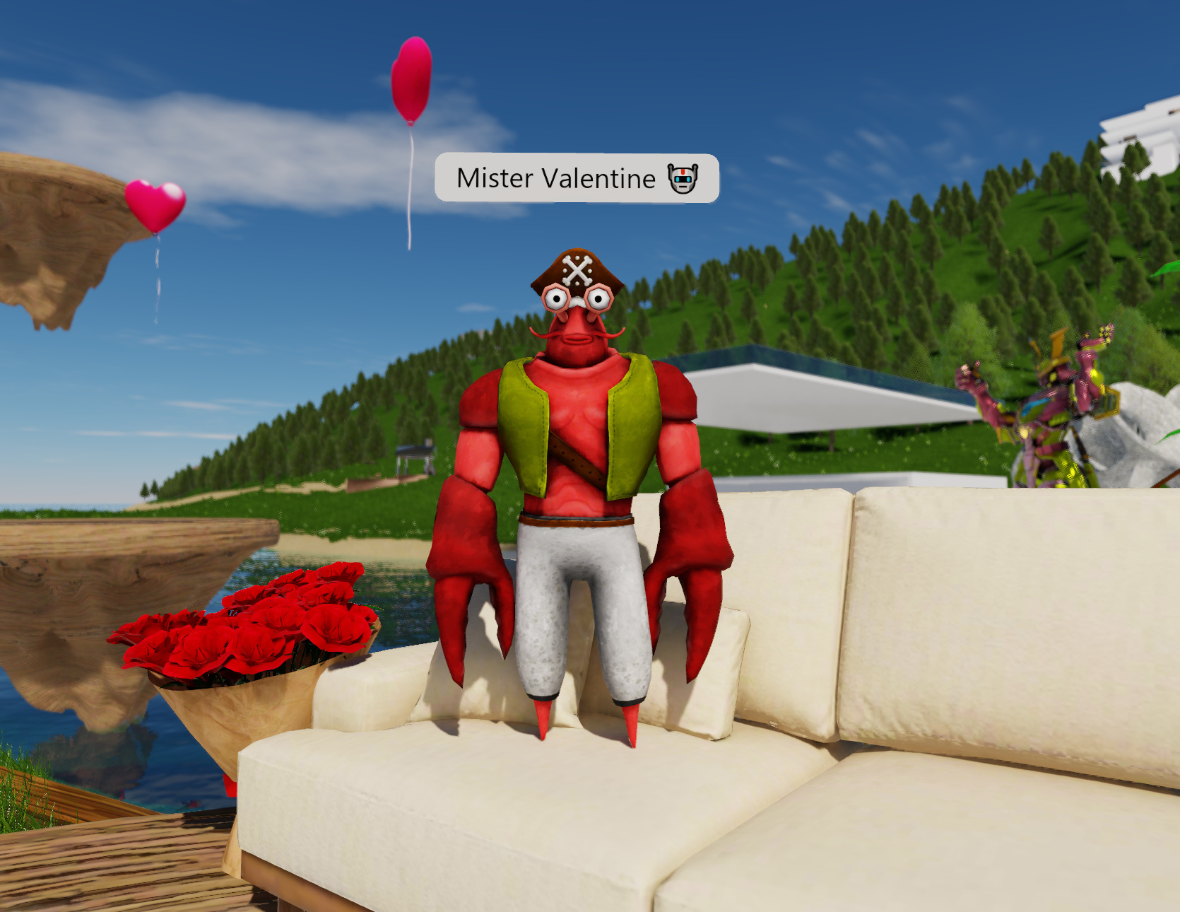 Example of a chatbot avatar in Substrata, created by @bitpixi.